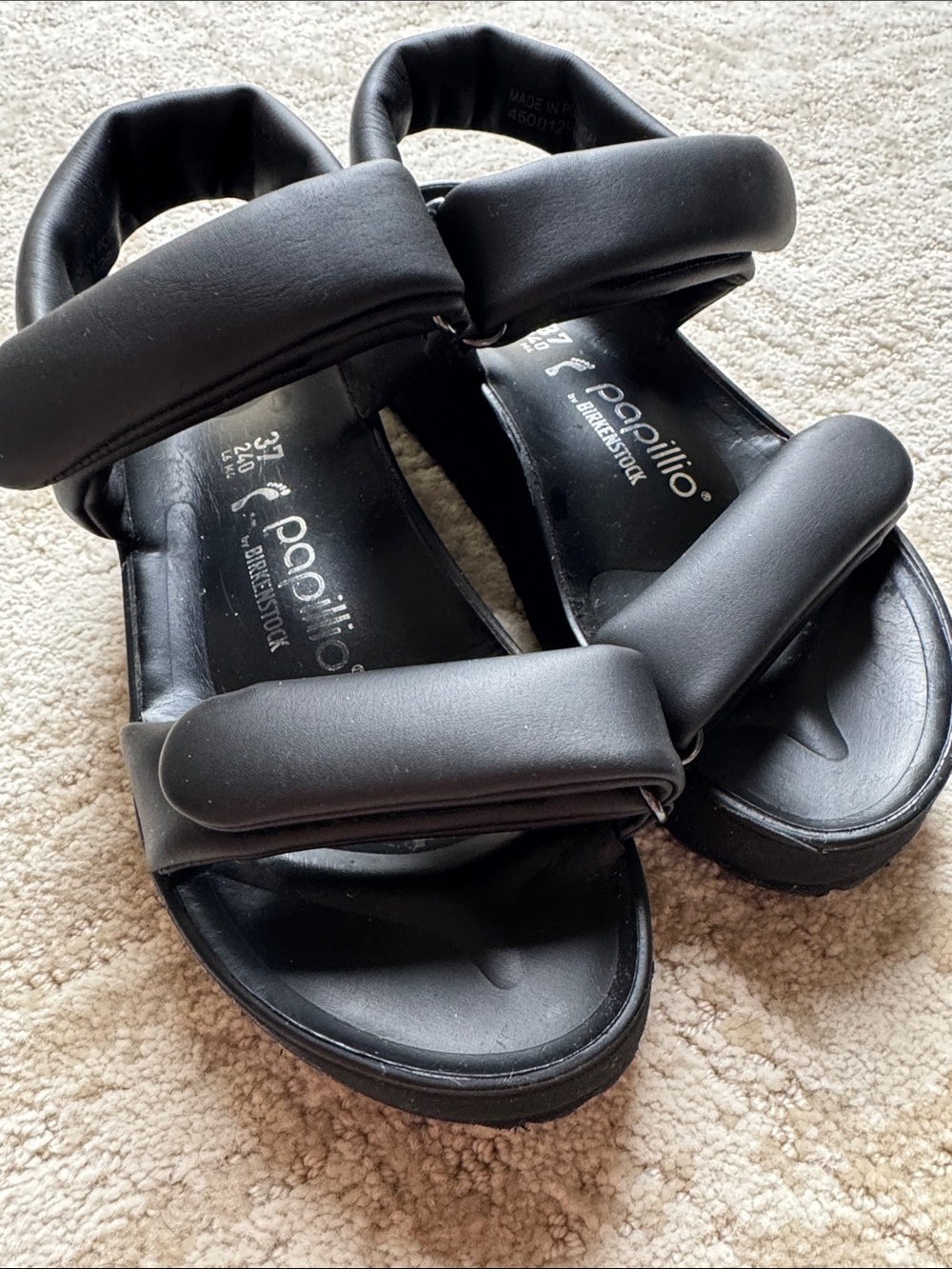 Papillo by Birkenstock Black Padded Strap Sandals